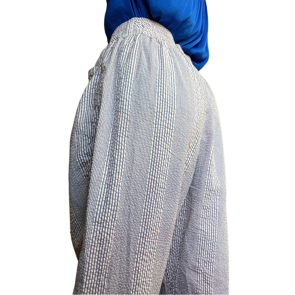 Free People Pink & Blue Striped Lightweight Cotton Striped Harem Style Pants